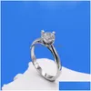 Cluster Ringe Moderne Mode Frauen Ring Trend Weiß Kristall Vier Zirkon Engagement Design Für Hochzeit Schmuck Geschenk Drop Lieferung DHDK8