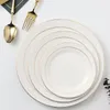 Plates Nordic Glass Kitchen Plate Sets Decoration Porcelain Trinket Dinner Dessert Snack Talerze Obiadowe Home Dinnerware