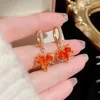 أقراط طوق الخريف الكوري والشتاء الأزياء الممتازة الحسية Rhinestone Red Wholesale.