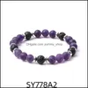 Kralen strengen 8 mm mat amethist stenen kralen hematiet lava streng armbanden voor vrouw mannen yoga boeddha energie juwelen yummyshop drop dhkrd dhkrd