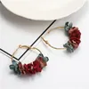 Hoop Earrings Simple Style Versatile Fashion Fresh Personality Wreath Flower Design Circle