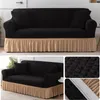 Chair Covers Seersucker Skirt Lattice Sofa Cover Home Decoration Two-Color Full Elastic Sectional Corner Couch Stretch Slipcover