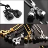 Colares pendentes 2pcs/conjunto massex unissex aço inoxidável cor/luvas de boxe preto douradas Colar Sport Sport Jewelry Christmas Dr Dht4k