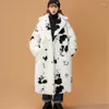 여자 모피 2023 겨울 패션 편안한 부부 라펠 라펠 긴 슬리브 양고기 양고기 머리 두꺼운 따뜻한 코트 여성 조류 H117