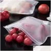 Food Storage Organization Sets Reusable Bags Leakproof Containers Stand Up Zip Shut Bag Cup Resealable Lunch For Meat Fruit Veggie Dhjyq