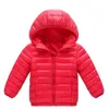 winter light children's hooded down jacket kids clothing boy girl solid color warm 90% white duck down jacket 1-14 years autumn
