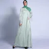 Abbigliamento etnico Abito Abaya in maglia musulmana per donna Cardigan Paillettes Kimono Dubai Abito lungo abito Partito Medio Oriente Eid Turchia islamica