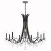 Lâmpadas pendentes American Chandelier Sala de estar Lâmpada de jantar Country Light Luxury French Candle Bedroom Crystal