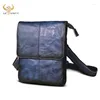 Waist Bags Real Leather Men Fashion Casual Small Slim Messenger Shoulder Crossbody Bag Design Belt Pack Phone Pouch 8713-c