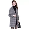 Wełna Women Blends Autumn L-5xl Casaco Feminino Abrigos Mujer Wide Cashmere Blend Woolens Onyterwear Kobiet płaszcza Zimowe płaszcze Plaid B800