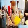 Storage Boxes Bins Makeup Brush Holder Acrylic Lipstick Box Crystal Rotating Cosmetic Beauty Egg Case For Bathroom Organizer Drop Dhk3I