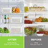 Bottiglie di stoccaggio Contenitori per frutta e verdura per frigorifero Confezione da 3 Contenitori per organizer per frigorifero Risparmio di prodotti Insalata