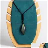 Pendant Necklaces Natural Labradorite Energy Necklace Women Men Trendy Moonstone Glitter Stone Handmade Healing Prayer Pendants Drop Dh1Uj