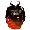 Heren Hoodies Merry Christmas Fashion herfstafdruk voor 2023 Men kleding met kleur 3D -bedrukte hoodie