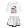 T-shirts pour femmes Inquisitormaster été femmes ensembles pull taille élastique Harajuku costumes hauts courts Streetwear deux pièces vêtements de sport