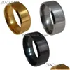 Cluster Rings Juchao Ring Men Stainless Steel Black Jewelry Anillo De La Bague Anel Drop Delivery Dhyvd