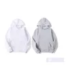 Andere feestelijke feestbenodigdheden Sublimatie Blanco Hoodies White Hooded Sweatshirt For Women Men Letter Print Long Sleeve Diy Polyeste DHK45