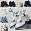 حذاء كرة السلة Jumpman 4 4S العسكري الأسود للرجال Cat Red Thunder Game Royal University Blue White Oreo Fire Red Pure Money Mens Mass Switch Sneakers Trainers