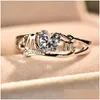 Кластерные кольца кристалл для женщин прекрасные украшения Sier Color Ring Ring Mom ВИНТАЖИ ДЕНЬ МАТЕРИ День Матери День Подарки DROD DRHWN1