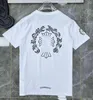 Fashion Mens Classic t Shirts Brand Top T-shirts Ch White Short Sweater Casual Embossed Letter Horseshoe Sanskrit Cross Pattern Designers Tees Women Tshirts 0ohl