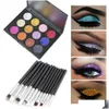 Eye Shadow 12 Color Eyeshadow and PCS Makeup Borstes Powder Set Palette Glitter Silky Pigments Drop Delivery Health Beauty Eyes DH3DF