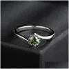 Bagues de cluster Boeycjr 925 Sier Snowflake 0.5Ct / 1Ct / 2Ct Vert Moissanite Vvs1 Bague de fiançailles pour femmes Drop Livraison Bijoux Dhcsa