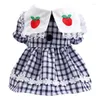 Dog Apparel Summer Pet Dress Black And White Plaid Skirt Puppy Cat Princess Wedding Party Clothes