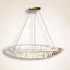 Lampy wiszące nowoczesne luksusowe żyrandol okrągły Crystal American Minimalist House House Highal Room Restaurant Restaurant LED Circle