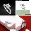 Cluster Rings High Quality Classic Womens 925 Sterling Sier Ring Cubic Zircon Wedding Jewelry Present Box Drop Delivery Dhuq4