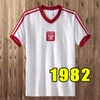 Retro Soccer Jerseys Polen Vintage Football Shirts Kort ärm 1982 82 Vuxna män