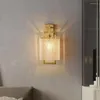 Lâmpada de parede lâmpada nórdica luz de cristal de luxo de cobre interior criativo de cabeceira de cabeceira decoração de corredor escada do corredor