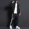 Tracksuits voor heren 2023 Men Fashion Tracksuit Spring herfst Reflecterende sweatshirt Sweatpants Set Patchwork Slim Fit zweetpakken