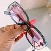 Gafas de sol Moda Pequeño Marco Rectángulo Mujeres Hombres Sombras Transparente Gris Rosa Vintgae Retro Gafas UV400