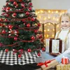 Décorations de Noël Non-Tissé Arbre Jupe Tabliers Golden Edge Père Noël Et Bonhomme De Neige Décoration Pour La Maison Xmas Year Supplies S2