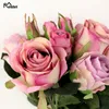 Fleurs de mariage Meldel mariée Bouquet demoiselle d'honneur tenant artificielle soie Rose fleur 9 têtes fournitures décor de fête à la maison