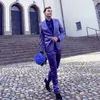 Men's Suits Purple Satin Men Jacket Slim Fit 2 Piece/Fashion Blazer For Wedding Groom Set/Costume Homme Tailor-Made Coat Pants Outfit