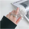 Cluster Rings Real 925 Sterling Sliver Opening Ring For Charming Women Cross Party Fashion Fine Jewelry Classic Accessories Drop Deli Dh89V