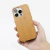 U&I Original Natural Double Wood Cell Phone Cases for iPhone Plus 11 12 13 14 Pro MaxDurable TPC Bumper Protective