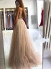 2023 Magnifique Illusion Robes De Bal Bretelles Spaghetti Perles Dentelle Applique Tulle Custom Made Robe De Soirée Occasion Formelle Porter Vestidos Plus La Taille