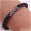 Beaded Strands Volcanic Lava Stone Bracelet Essential Oil Diffuser Bracelets Bangle Healing Nce Yoga Magnet Arrow Beads Drop Delive Dh1Rh