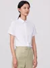 Kvinnor Bluses Ladies Office Solid Versatile Slim-Fit Shirts Female Summer Casual Short Sleeve Light Strech Bamboo Fiber Dress Shirt