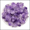 Kunsthandwerk nat￼rliche Amethyst -Kristall -Anh￤nger Liebesgeschenk Chakra Heilung Reiki Mineral Quarz Energie Rauhstein Halskette Drop Deli Otes7