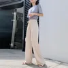 Calça feminina 2023 plus size coreana versão de moda feminina feminina mulher de cintura alta casual roupas de perna larga pantalones de mujer