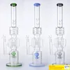 21 Inch Hookahs Drum Barrel Perc Thick Glass Bongs Slitted Rocket Percolator Oil Dab Rigs Recycler Big Bong Water Pipes 14mm