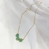 Charm Bracelets Hetian Jade Pendant Necklace Female Gold Bracelet Transfer Beads Clavicle Chain