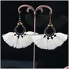 Dangle Chandelier Fashion Jewelry Vintage Bohemian Hand Woved Cotton Thread Tassel Acore Mollowed Drop Drop