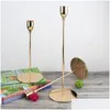 Candle Holders 3 Pcs/ Set Candlestick European Metal Holder Simple Golden Wedding Decoration Bar Party Table Living Room Drop Delive Dhpnl