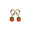 Stud Stud Earrings Sweet Girl Glazed Persimmon Female Fashion Funny Inlaid Zircon