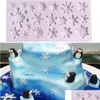 Cake Tools Christmas Sile Snowflake Mold Dessert Baking Diy Fondant Pastry Decorating Kitchen Plunger Sugar Cutter Drop Delivery Hom Dhzra