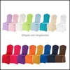 Chair Covers Solid Colors Wedding Ers Comfortable Simple Style Elastic Force Seat Er El Decorations Supplies Mti Color 6 4Gx C Rw Dr Otqjw